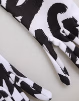 Black White DG Logo Elbow Length Mitten Gloves 3