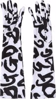 Black White DG Logo Elbow Length Mitten Gloves 4