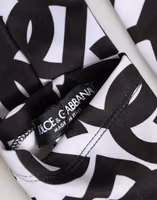 Black White DG Logo Elbow Length Mitten Gloves 1