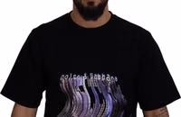 Cotton Black Printed Crewneck Tee T-shirt 4