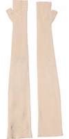 Beige Wool Fingerless Elbow Length Women Gloves 2