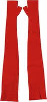 Red Wool Knitted Fingerless Elbow One Length Gloves 4