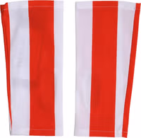 Red White Nylon Fingerless Wrist Length Gloves 2
