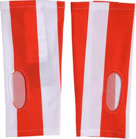 Red White Nylon Fingerless Wrist Length Gloves 3