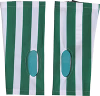 Green White Nylon Fingerless Wrist Length Gloves 3