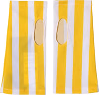 Yellow White Nylon Fingerless Wrist Length Gloves 3