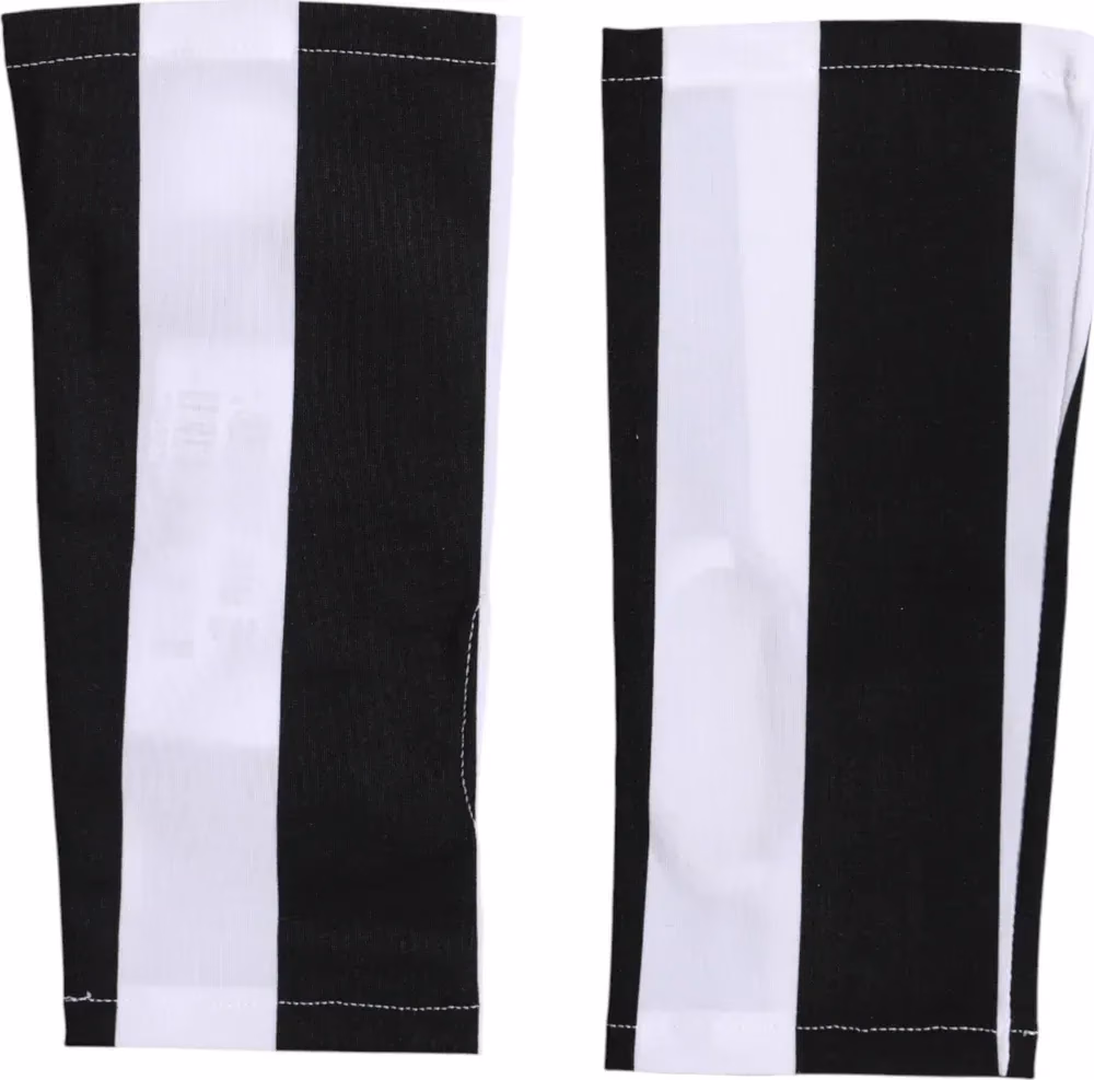 Black White Nylon Fingerless Wrist Length Gloves