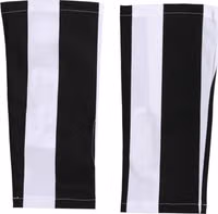 Black White Nylon Fingerless Wrist Length Gloves 1