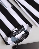 Black White Nylon Fingerless Wrist Length Gloves 4