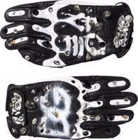 Gloves Black White Crystal Wrist Length Mitten  Gloves 1