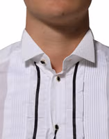 White Cotton Collared Long Sleeve GOLD Dress  Shirt 4