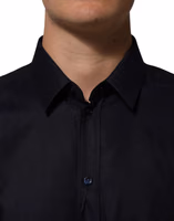 Blue Cotton Collared Long Sleeve GOLD Men Dress Shirt 4