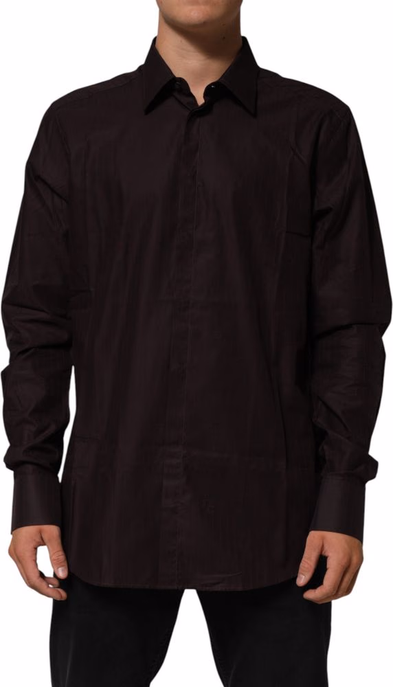Brown Cotton LongSleeve MARTINI Dress  Shirt