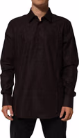 Brown Cotton LongSleeve MARTINI Dress  Shirt 1