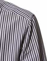 Black White Stripes Men GOLD Dress Shirt 5