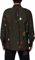 Green Superhero Print Button Down Shirt 3