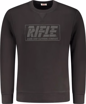 Black Cotton Men Sweatshirt
