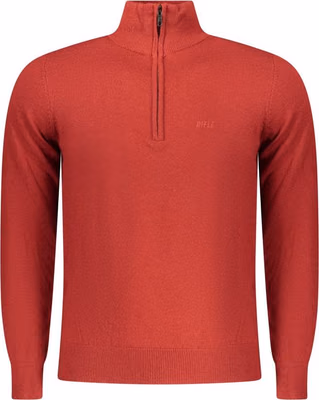 Red Polyester Men Sweater