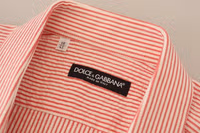 Red White Striped Cotton Short Sleeve Shirt 3