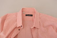 Red White Striped Cotton Short Sleeve Shirt 4