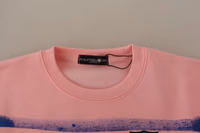 Pink Printed Long Sleeves Pullover Sweater 1