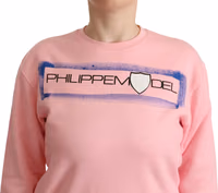 Pink Printed Long Sleeves Pullover Sweater 3