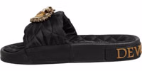 Black Devotion Matelassé Leather Slides Shoes 2