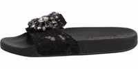 Black Devotion Matelassé Leather Slides Shoes 5