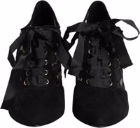 Black Floral High Heels LACE-UPS Pumps Shoes 1