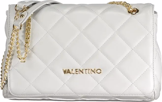 حقيبة نسائية رمادية من البولي يوريثان بمقبض كتف بسلسلة