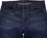 Blue Mid Waist Cotton Men Cropped Denim Jeans 4