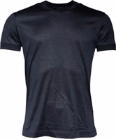 Blue Silk Crew Neck Short Sleeves Men T-shirt 3