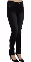Dark Black Dora Slim Fit Denim Pants 5