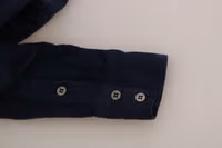 Cotton Blue Corduroy Long Sleeves Shirt Top Blouse 1