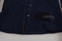 Cotton Blue Corduroy Long Sleeves Shirt Top Blouse 2