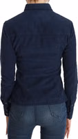Cotton Blue Corduroy Long Sleeves Shirt Top Blouse 5