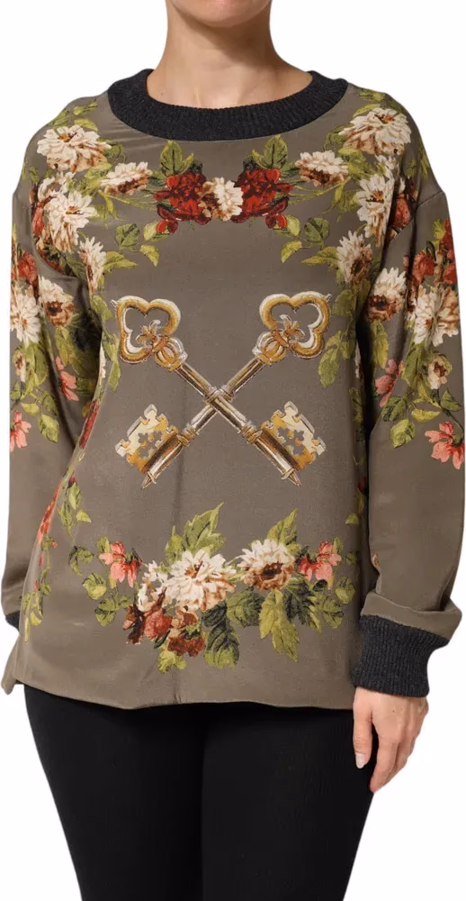 Enchanted Sicily Silk Crewneck Blouse Sweater
