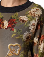 Enchanted Sicily Silk Crewneck Blouse Sweater 5
