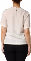 Cream Silk Silhouette Detail Short Sleeve Top 3
