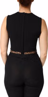 Black Jersey Lace Ruching Rhinestone Tank Top 3