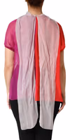 Multicolor Short Sleeves Silk Blouse Top 3