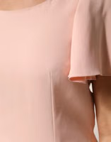 Pink Short Sleeves Round Neck Blouse Top 5