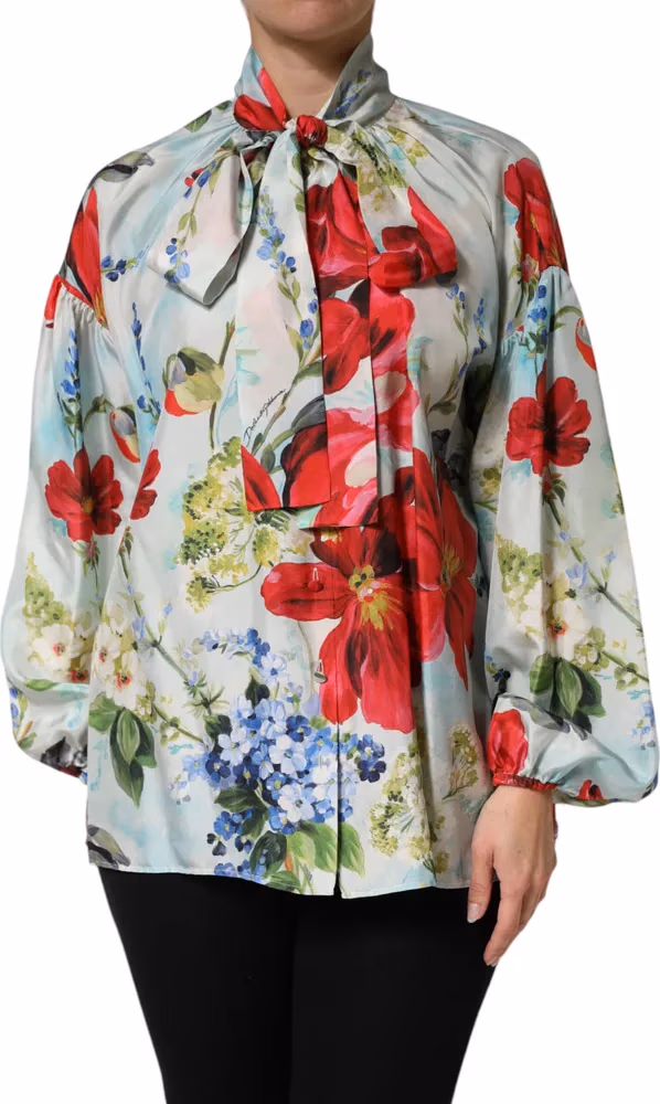 Multicolor Floral Long Sleeves Blouse Top