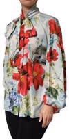 Multicolor Floral Long Sleeves Blouse Top 2