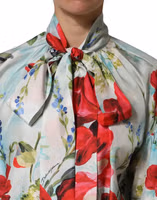Multicolor Floral Long Sleeves Blouse Top 4
