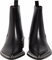 Black Studded Chelsea Short Ankle Boots Shoes 1
