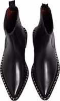 Black Studded Chelsea Short Ankle Boots Shoes 2