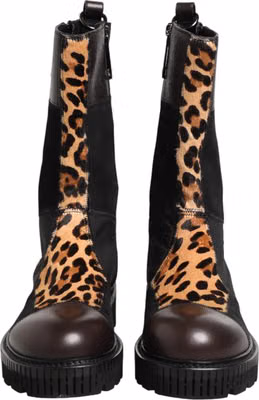 Multicolor Leopard Mid Calf Boots Shoes