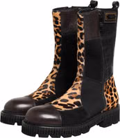 Multicolor Leopard Mid Calf Boots Shoes 3