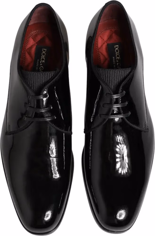 Black Calfskin Leather Derby Dress Shoes